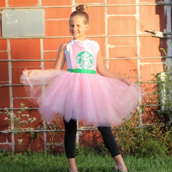 New adult women starbucks tutu apron with headband Halloween costume 2 piece - Picture 5 of 13